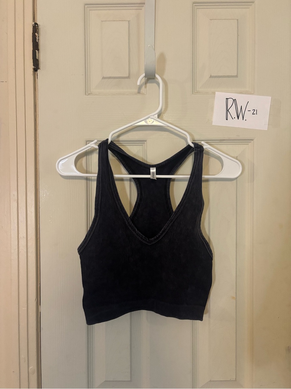 Zenana Outfitters Ribbed Racerback Bralette - Black
